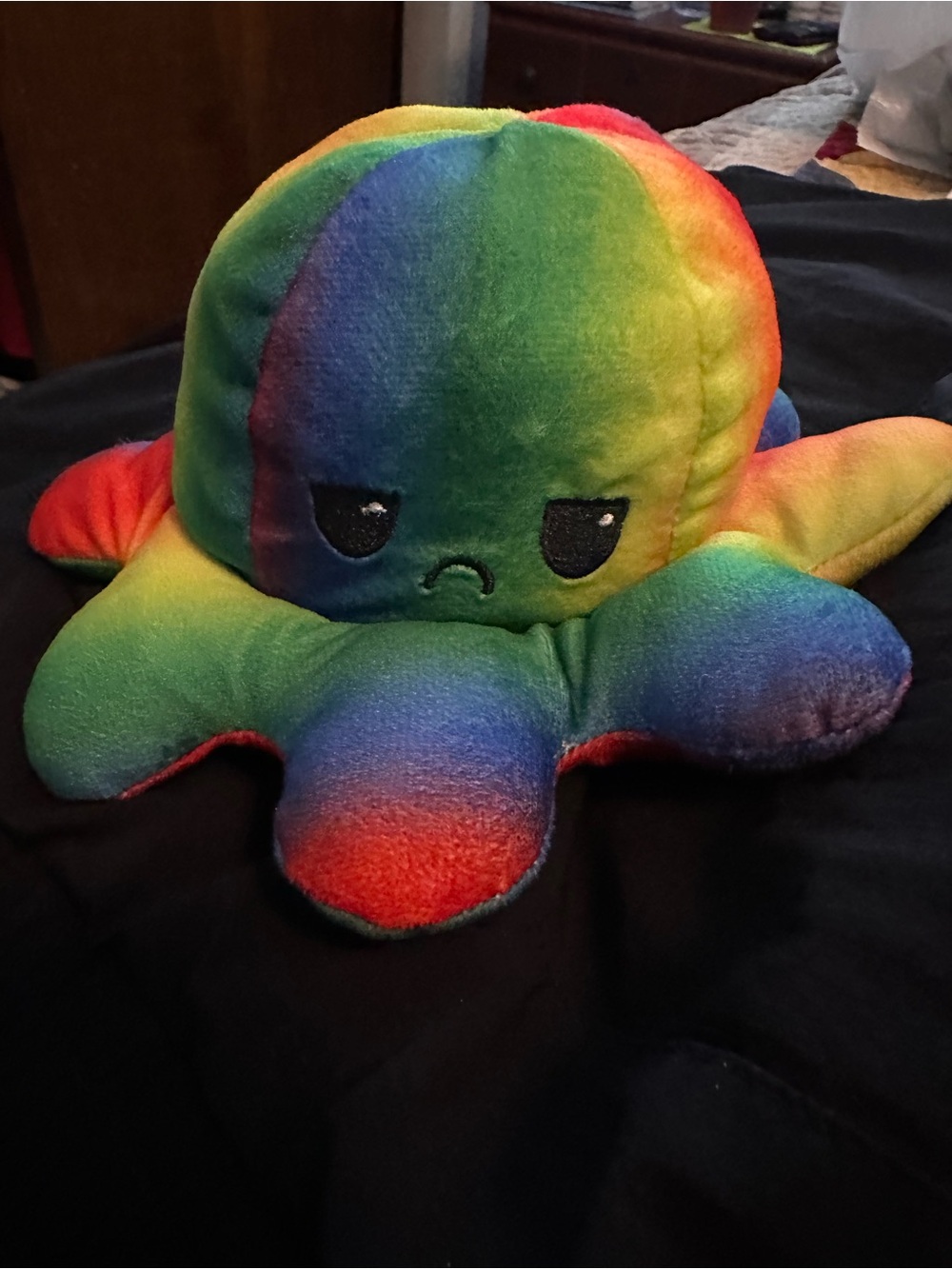 Rainbow Plush Reversible Octopus Toy - Soft Multicolor Stuffed Animal